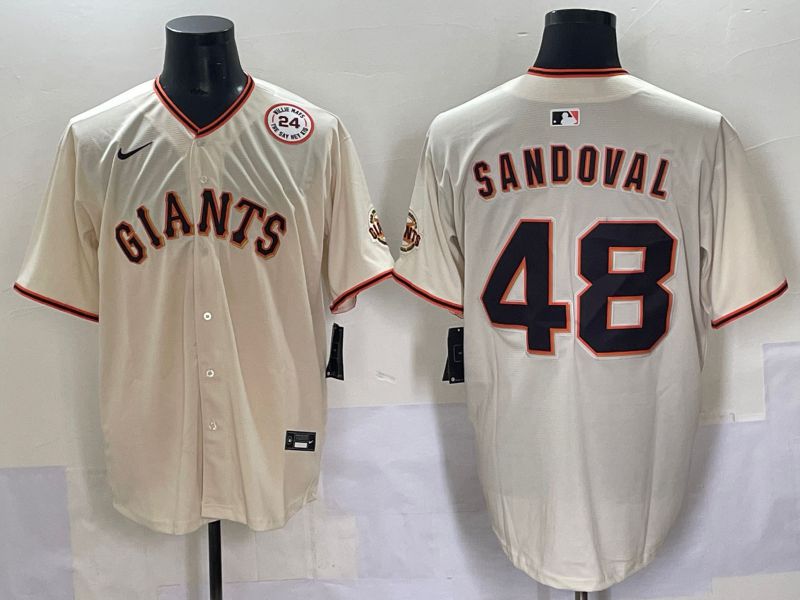 Men 2025 San Francisco Giants #48 Sandoval Cream Game Nike MLB Jersey style 6->san francisco giants->MLB Jersey